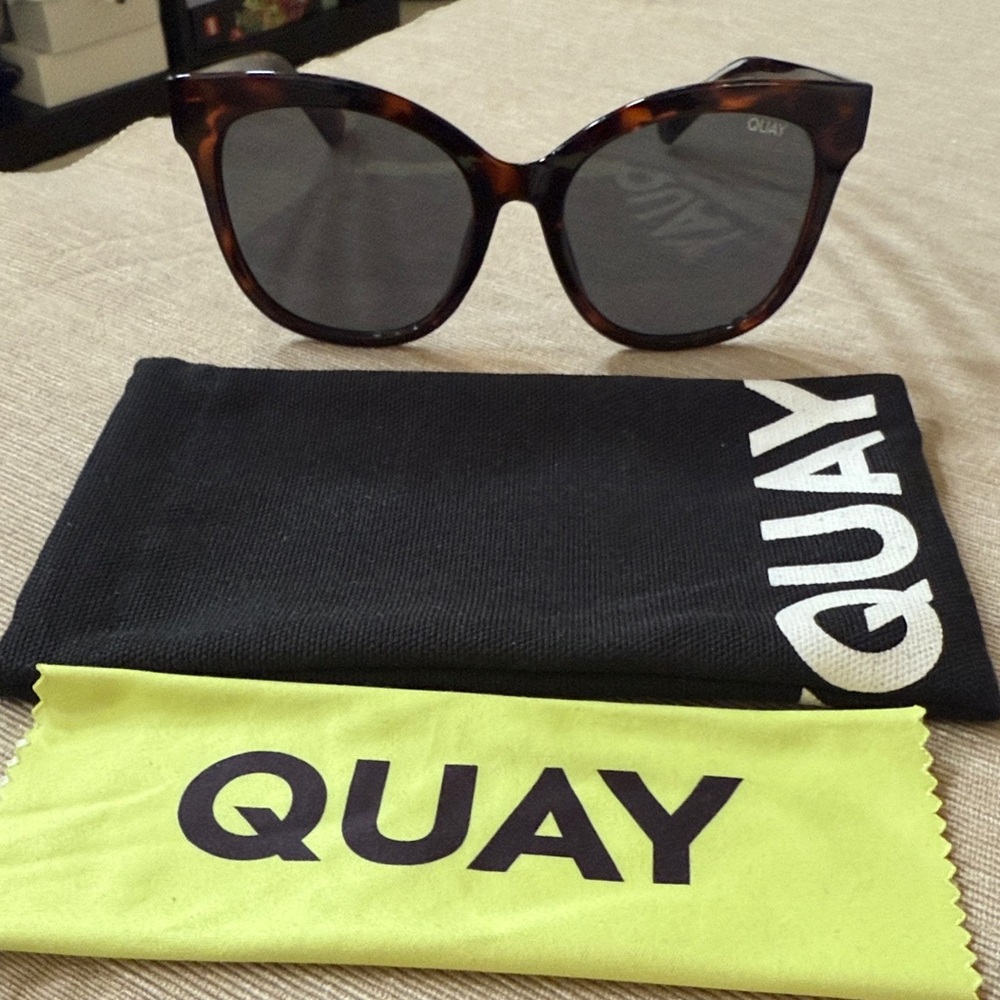 Quay Australia Tortoiseshell Sunglasses with Dark Lenses
